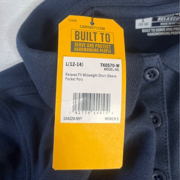 Carhartt Force Relaxed Fit Polo Shirt Womens Large Blue New Moisture Wicking - Picture 11 of 11